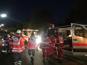 Medics at the scene of the Germany train attack. Photo: Twitter.