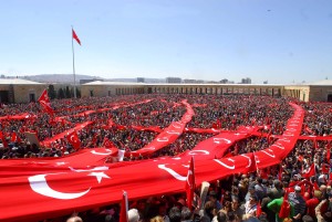 The Republic Protests, which took place in 2007 in support of the Kemalist reforms, particularly state secularism and democracy, against the perceived Islamization of Turkey under the ruling Justice and Development Party. Photo: Wikipedia.