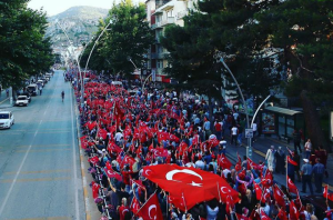 A street demonstration against the failed coup in Turkey. Photo: Wikipedia.