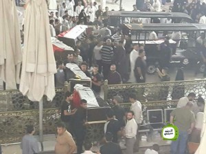 The funeral procession of the Baghdad bombing victims. A total of 115 people were killed in the blast. Photo: Twitter.