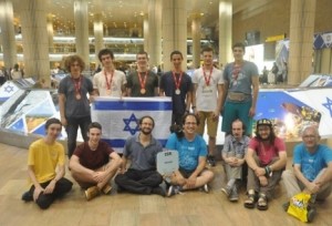 Israel's participants at the Mathematical Olympiad in Hong Kong sport their medals. Photo: Provided photo.