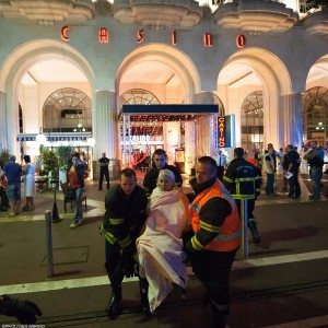 The scene of the Nice attack. An ISIS sympathizer who praised the attack credited Palestinian terrorists for pioneering the vehicular attack method. Photo: Twitter/UN Human Rights.