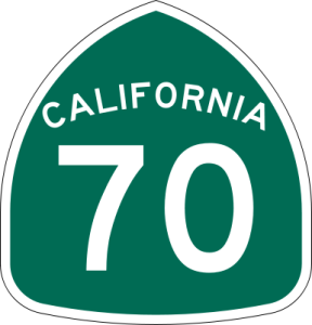 A sign for California's Route 70, where the deadly car crash took place. Photo: Wikimedia Commons.