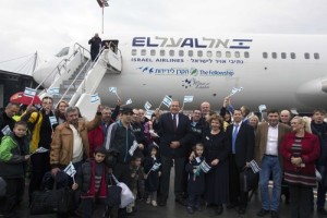 Ukrainian Jews who arrived on a special Fellowship flight to Israel recently. Photo The Fellowship.