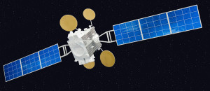 Model of the Israeli Amos-5 satellite, the earlier version of the Amos-6. Credit: Wikipedia.