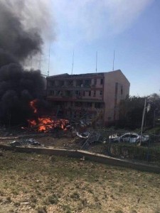 The site of a car bomb attack in Turkey. Photo: Twitter.