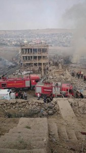 The site of the car bomb attack in Turkey. Photo: Twitter.