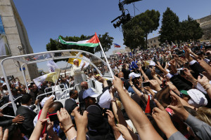 Pope Francis in Bethlehem, 25 May 2014. Photo: Wikipedia.