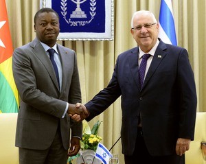 Israel President Reuven Rivlin and Togo President Faure Gnassingbé in Israel, August, 10 2016. Photo: Mark Neiman via Israel Government Press Office.