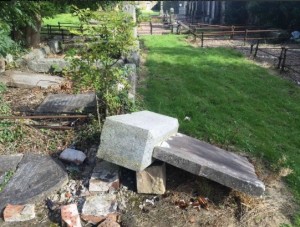 A desecrated Jewish grave in Belfast. Photo: Twitter.