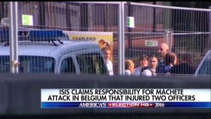 ISIS claims responsibility for the machete attack in Belgium that injured two officers. Photo: Screenshot.