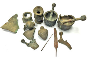 The metal artifacts, the earliest of which are 3,500 years old, which were recently presented to the Israel Antiquities Authority (IAA). Photo: Diego Barkan/IAA.