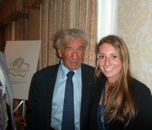 Jennie Shulkin with the late Holocaust survivor and Nobel Peace Prize laureate Elie Wiesel. Photo: Courtesy.