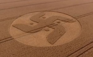 The 'Nazi' crop circle. Photo: Video screenshot. 