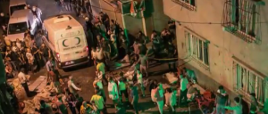 The site of Saturday night's suicide bombing at a wedding ceremony in Turkey. Photo: ABC News/Screenshot.