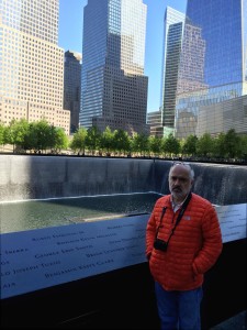 Ron Agam at the  9/11 memorial in lower Manhattan. Photo: Facebook.