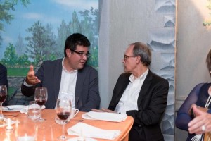 Adam Minsky, President and CEO of the UJA Federation of Greater Toronto, shares his thoughts with Israeli MK Nachman Shai  (Labor/Zionist Camp). Photo: Liora Kogan.