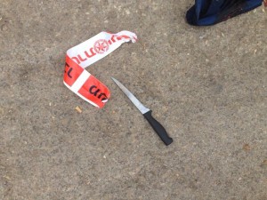 the knife used in one of this weekend's Palestinian stabbing attacks. Photo: IDF Spokesman.