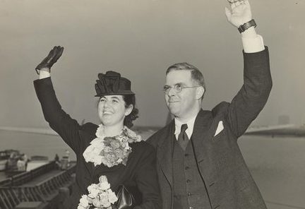 Martha and Waitstill Sharp, the subject of the new documentary, leaving for Prague in 1939. Photo: Sharp Family Archives.