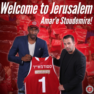 Former NBA all-star forward Amar'e Stoudemire signed with Hapoel Jerusalem at the start of August. Photo: Hapoel Jerusalem website.