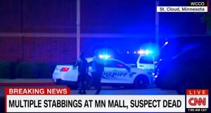 The scene of the stabbing attack in Minnesota. Photo: Screenshot. 