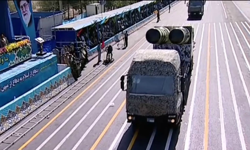 The military parade in Tehran on Wednesday. Photo: YouTube.