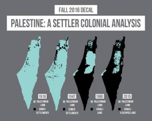 A flier for UC Berkeley's student-run course "Palestine: A Settler Analysis" features anti-Israel maps. Photo: Facebook.