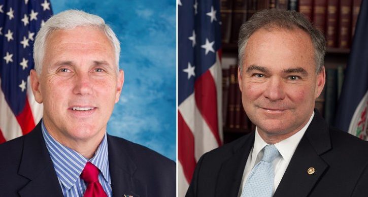 Vice presidential candidates Mike Pence and Tim Kaine.