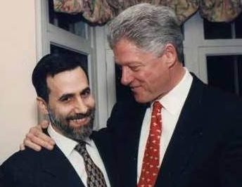 Rabbi Menachem Genack with former President Bill Clinton. Photo: Book jacket of "Letters to Bill Clinton."