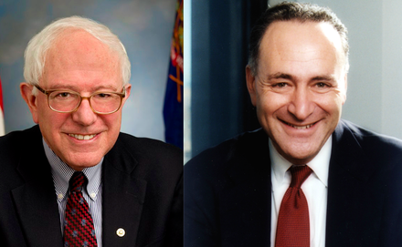 Senators Bernie Sanders (left) and Chuck Schumer. Photo: US Senate.