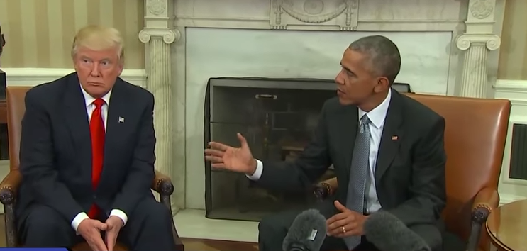 Donald Trump and President Barack Obama. Photo: Screenshot.