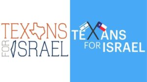 Before and after of the Texans for Israel logo, following J Street merger. Photos: Facebook.