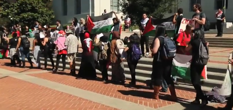 An anti-Israel demonstration at Berkeley. Photo: Screenshot.