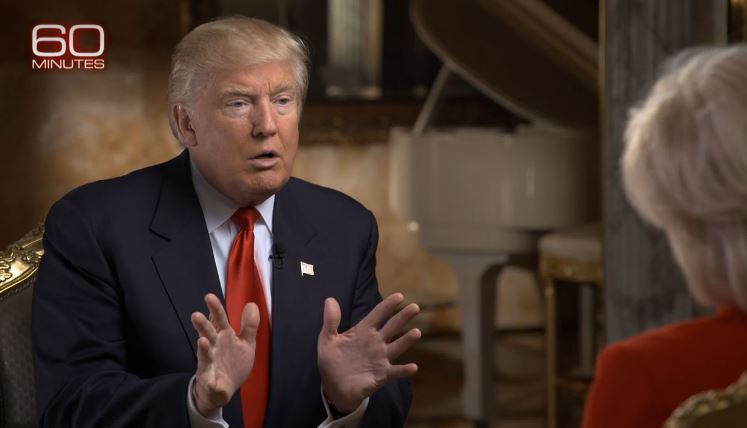 DonaldTrump on 60 Minutes. Photo: Screenshot.