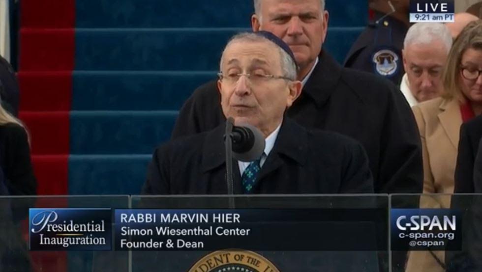 Rabbi Marvin Hier gives benediction at President Donald Trump's inauguration. Photo: Screenshot.