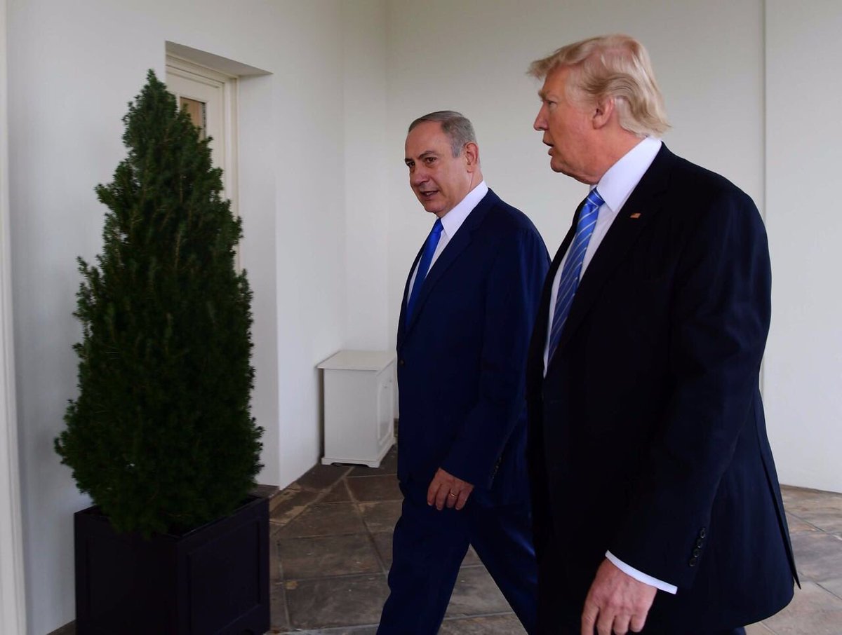 Israeli Prime Minister Benjamin Netanyahu and US President Donald Trump at the White House on Feb. 16, 2017. Photo: Twitter/Netanyahu.