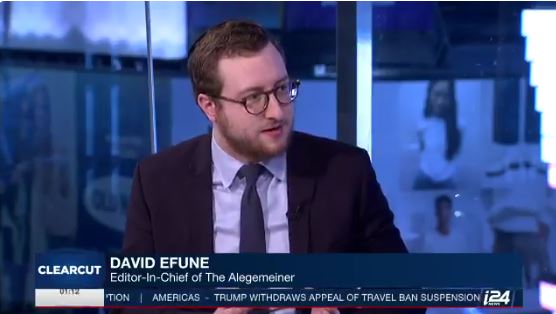 Algemeiner Editor-in-Chief Dovid Efune. Photo: Screenshot.