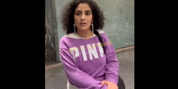 Noora Shalash confronting Jewish men in New York City (Source: StopAntisemitism X/Twitter)