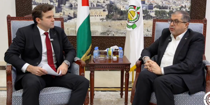 Basem Naim and Jackson Hinkle discuss the state of the Israel-Hamas war (source: Jackson Hinkle, Twitter/X)